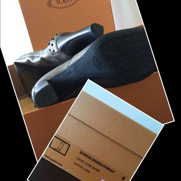 💋HP💋Tod's Jodie Tube Boot metallic limited - Picture 2 of 4